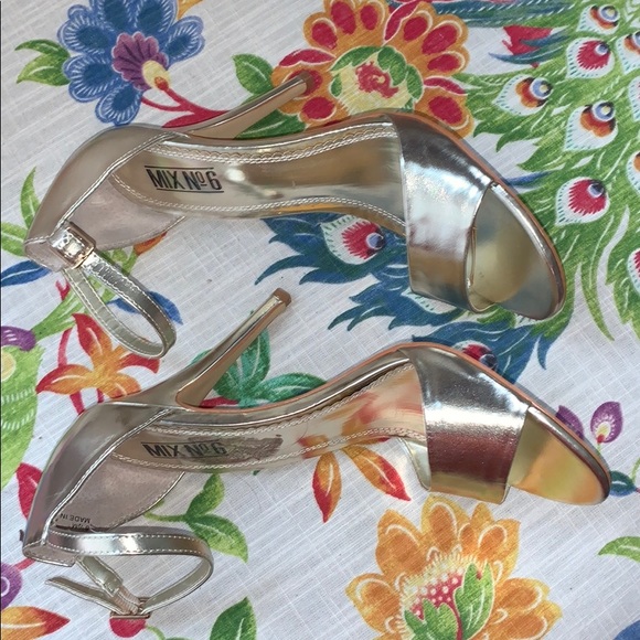 Metallic Gold Strappy Stiletto - Picture 3 of 7